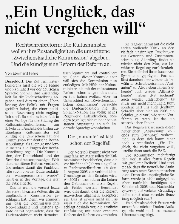 Solinger Tageblatt am 31.01.2004